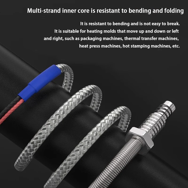 M6 Threaded Bolt K Type Screw Thermocouple 1200c Temperature Sensor With Stainless Steel Shielding Thread Thermocouple 0.5m 1m - Pilt 5