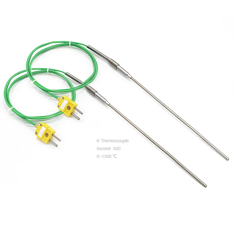 1*100mm Flexible K Type Thermocouple 1200c INCONEL600 Bendable Sheath Superalloy Temperature Sensor Probe PT100 Rtd WRNK-191