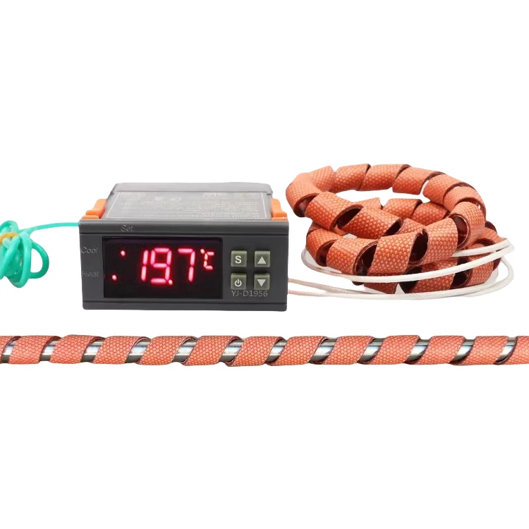 3mmx300mm 12v 24v 220v Silicone Rubber Spiral Heater Spiral Wrap Heaters Silicone Heating Belt With Temperature Controller - Image 2