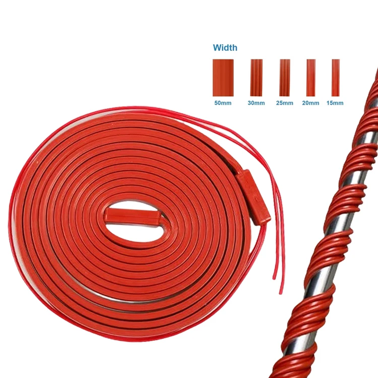 15mm 1m 80W Silicone Rubber Heating Tape Silicone Strip Silicone Heating Belt Defrost Heater Cable Resistance Heating Wire