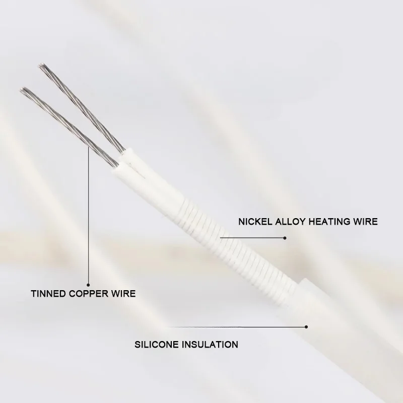 25W/M 30W 220V Silicone Rubber Heat Trace Cable Parallel Constant Power Heater Cable Wire 2*0.75mm2