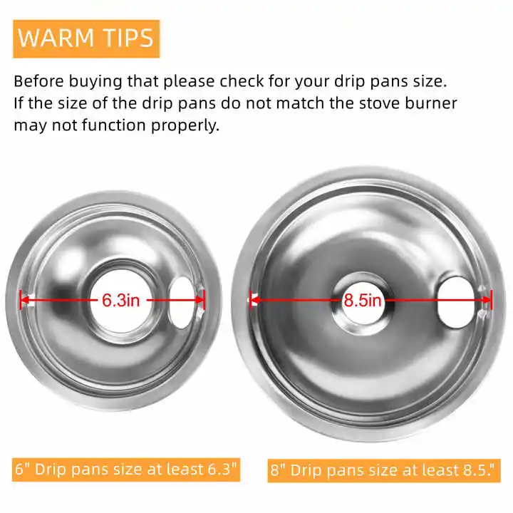 304 Stainless Steel Oven Heating Element Electric Coil Tubular Heater With Drip Pans WB30M1 WB30M2 4pcs Per Set - Image 3
