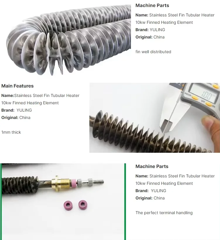 304 316 800 Electric U Shape Durable Duct Air Finned Tubular Heating Elements for Load Bank Dryers Ovens - 图片 4