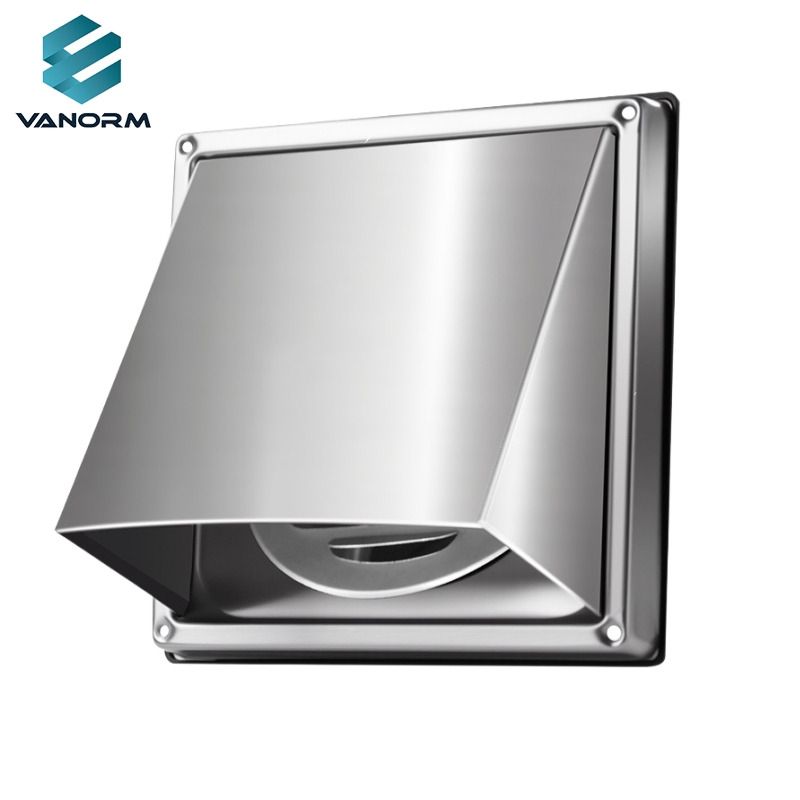 304 Stainless Steel Movable square Exhaust Vent Exterior Rain Cap Ventilation Grille Louver Ventilation Cap Air Vent - Image 2