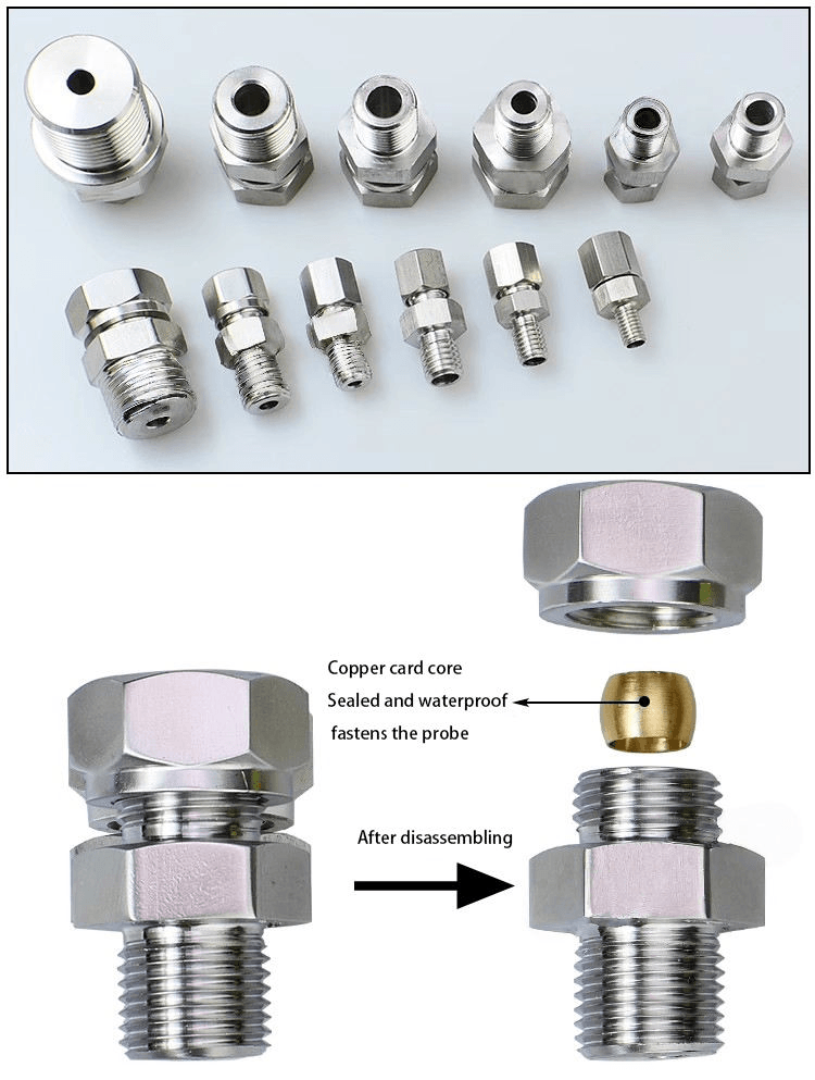 Movable Ferrule Thread Adjustable M6 M8 PT1/8 Screw Industrial Use B/R/S/K/N/J/T Thermocouple OEM & ODM Supported - Imagem 6