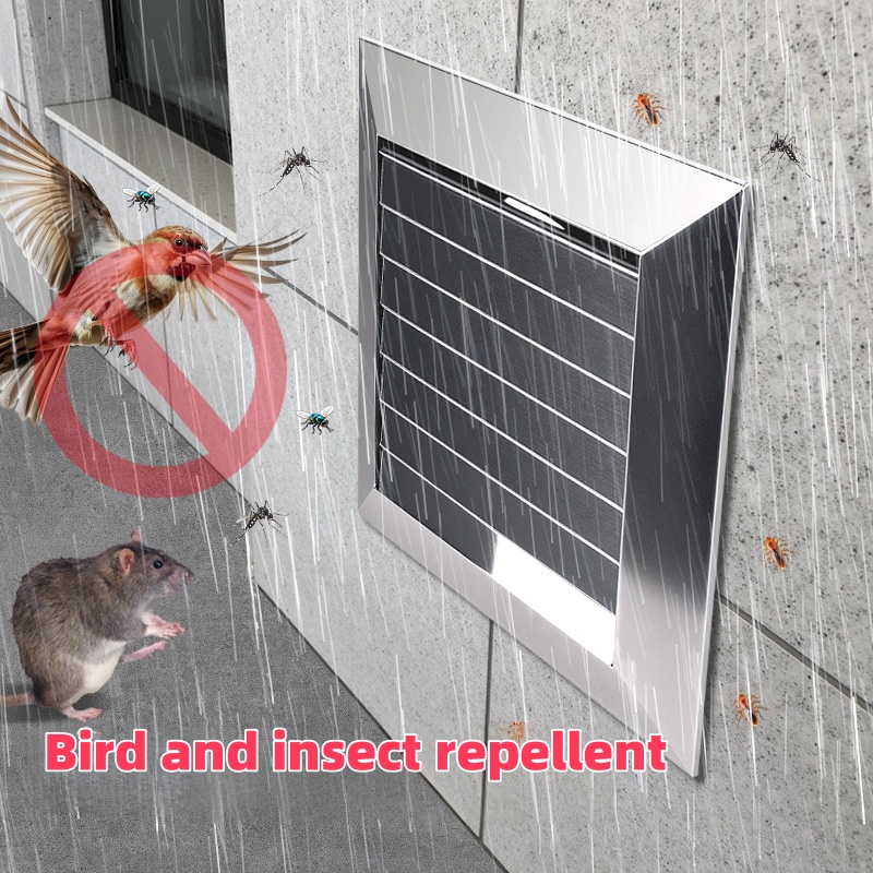 Stainless Steel Grating Movable Louvered Bathroom Exhaust Fan Exterior air Intake Rainproof Ventilation Louvers - Image 2