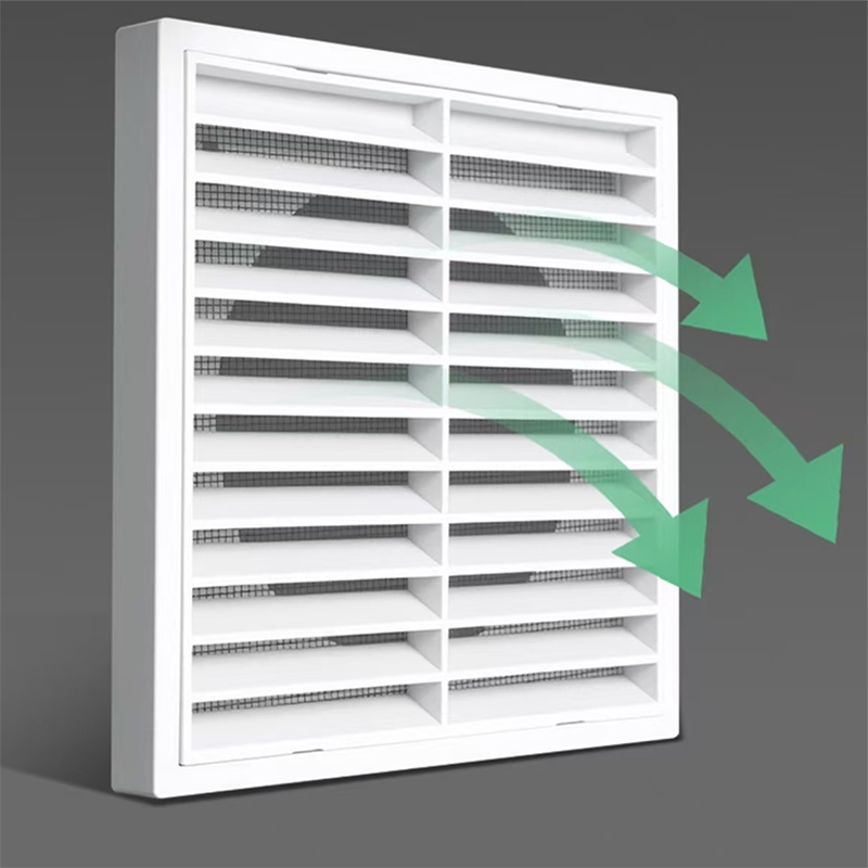Modern Square Pipe Rainproof Ventilation Louvre Air Vent Hood and Outlet Cover for Bathroom with Sleek Opening Grille - Imagem 2