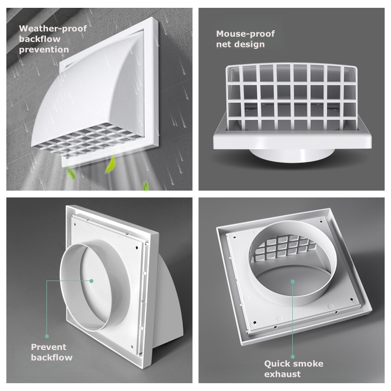 Exhaust Vent Ventilation Opening Exterior Wall Rainproof Ventilation Cap Wind Cover Exhaust and Ventilation Duct Outlet - Bild 5