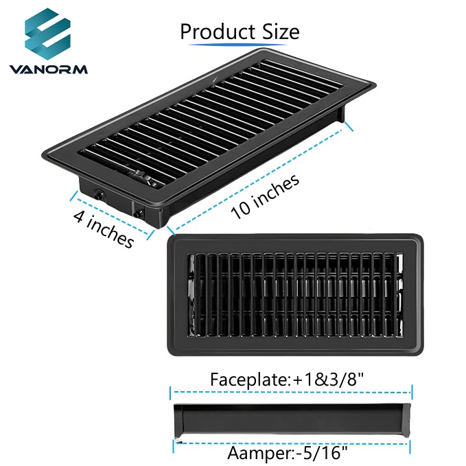 Heavy Duty 4x10 Home Floor Wall Ceiling Rust-Proof Finish Registers Grilles Vents Modern Style Floor Vents Covers - Image 2