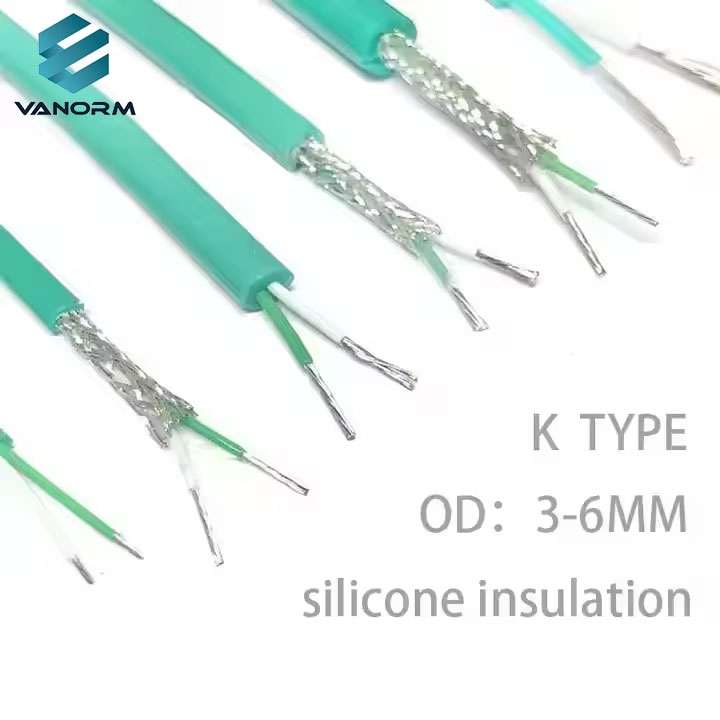 K-type Silicone Rubber Shielded Thermocouple Compensation Cable, Soft and Flexible, Multi-strand Thermocouple Wire - Image 3
