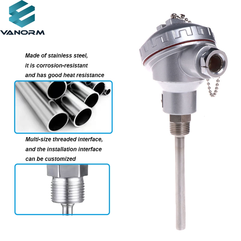 PT100 Temperature Sensor Probe K-type Integrated Temperature Transmitter Armored Platinum Resistance Thermometer - Image 2