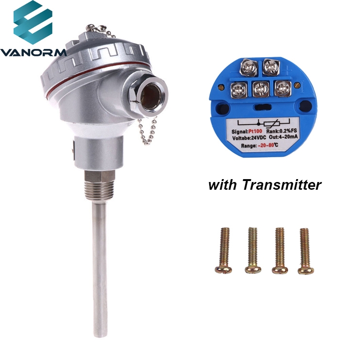 PT100 Temperature Sensor Probe K-type Integrated Temperature Transmitter Armored Platinum Resistance Thermometer - Image 5