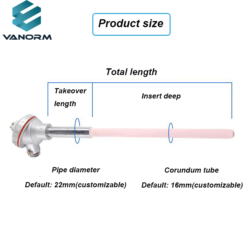 S-type Platinum-rhodium Thermocouple WRP-130B Type R Type High-temperature Corundum Tube Thermocouple Temperature Sensor - ภาพ 4