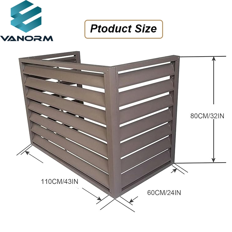 Brown Aluminum Mini Split Air Conditioner Cover Outdoor Aluminum Alloy Noise Reduction Shelf Plant Stand for Use - Image 2