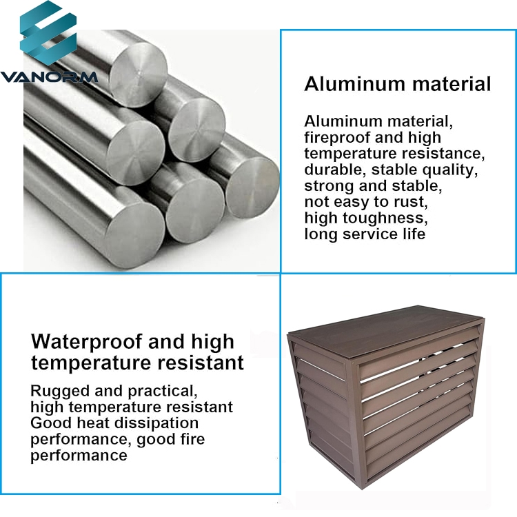 Brown Aluminum Mini Split Air Conditioner Cover Outdoor Aluminum Alloy Noise Reduction Shelf Plant Stand for Use - Image 3