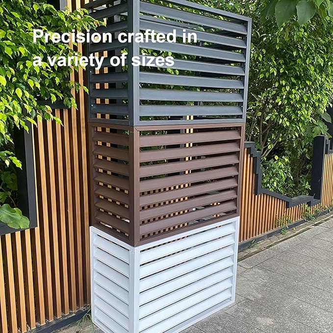 Brown Aluminum Mini Split Air Conditioner Cover Outdoor Aluminum Alloy Noise Reduction Shelf Plant Stand for Use - Image 6