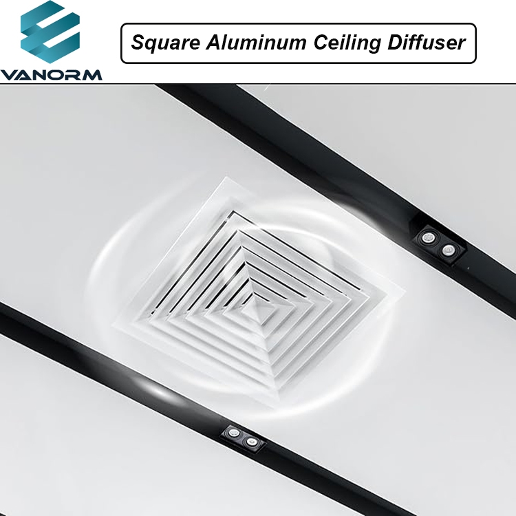 9" X 9" Inch Square Aluminum Ceiling Diffuser Industrial 4 Way Supply HVAC Horizontal Flow Duct Cover for Home Office Warehouse - Image 4