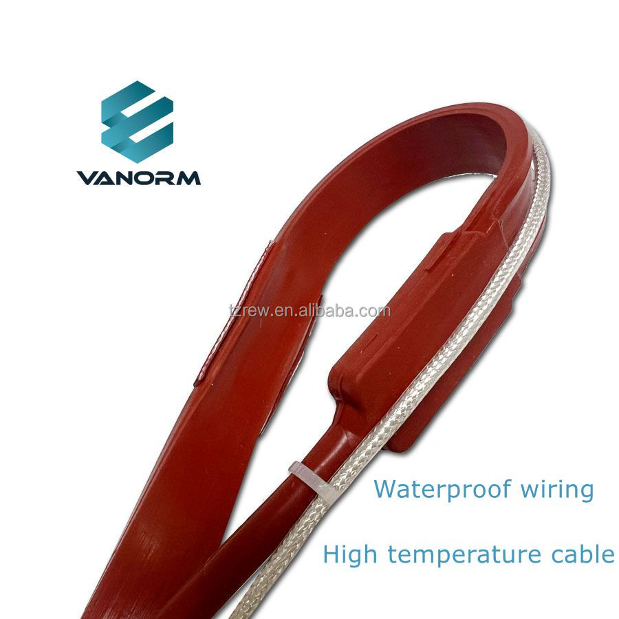 High-Temperature Waterproof Wiring Silicone Heater Belt 15mm 20mm 25mm 30mm 50mm Flexible Cable with PT100 Motor for Wiring - 图片 3