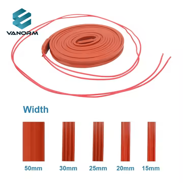 Customized 24V 200W Flexible Electric Heating Strip Belt Spiral Silicone Rubber Heater Tape Heating Wire for Construction Use - Image 5