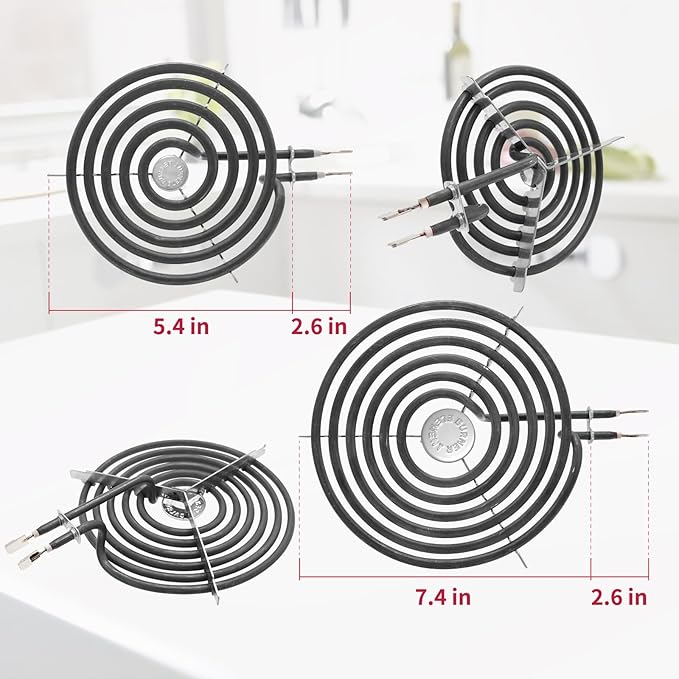 WB30M1 and WB30M2 GE Hotpoint Electric Stove Burner Replacement Element, Stove Top-Includes 2 * 8'' és 2 * 6'' - Image 5