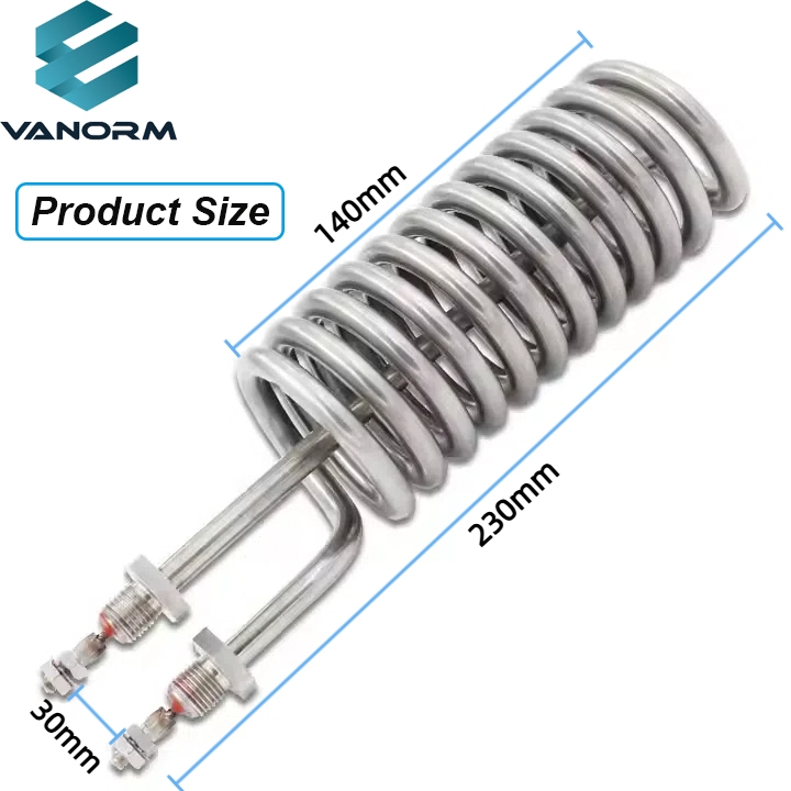 230V Spiral Immersion Heater Round Shaped Electric Heating Tube Element Booster Water Heater - Image 2