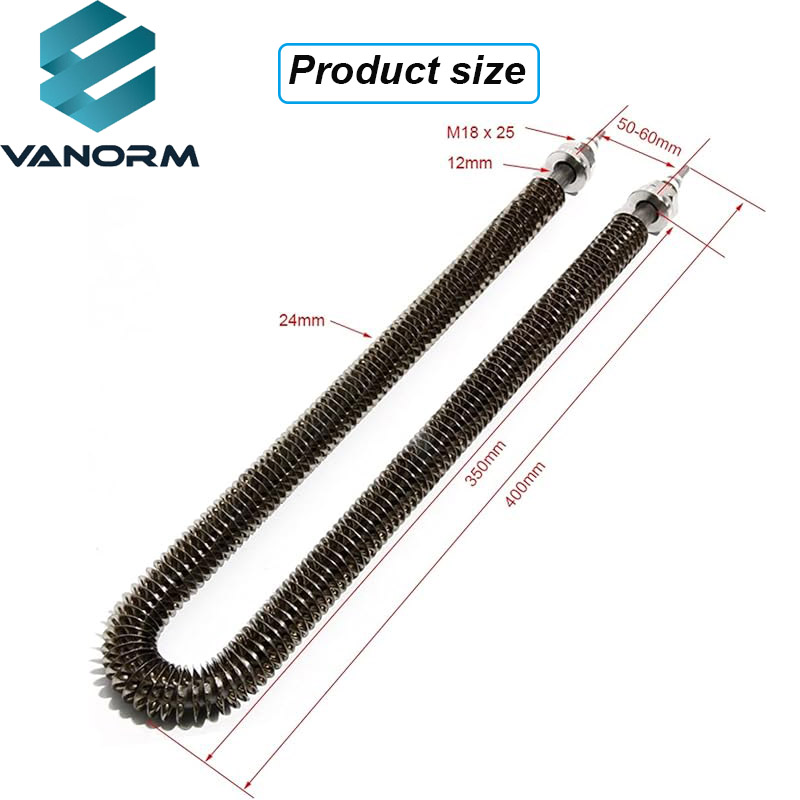 Automatic U Type 1200W Air Heating Element Stainless Steel Finned Tubular Heater 220V/240V for Industry - Pilt 2
