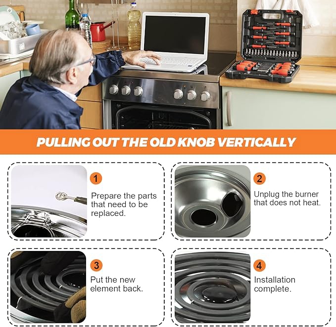 MP15YA 6 Inch Stainless Steel Plate Heater 4 Turns Stove Burner Surface Element with Automatic Motor 240V 1500W - Image 3