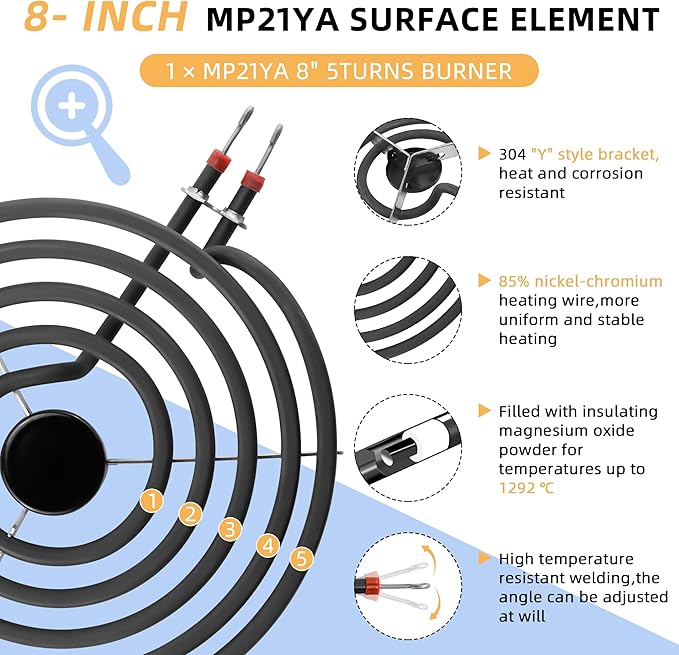 2100W MP21YA Electric Range Burner 8 Inch 5 Turns Surface Element 240V Heating Equipment - Bild 3