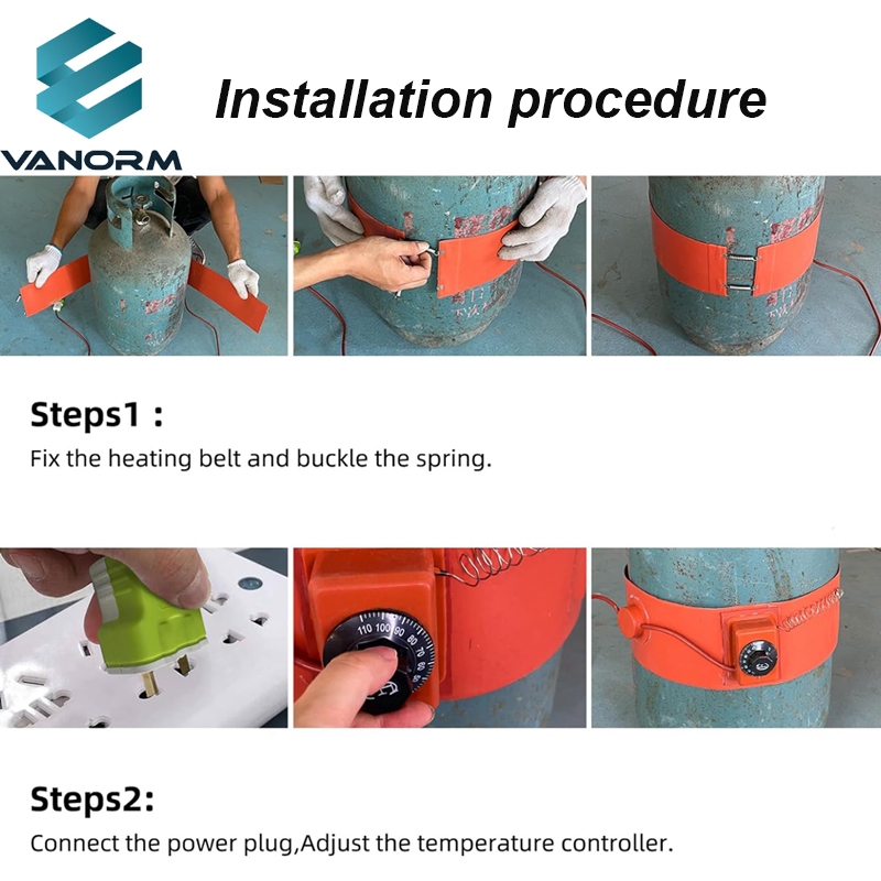 Customized 5kg 10kg 15kg 50kg Flexible Silicone Rubber Gas Bottle Heater Capacities Automatic Strip Heater Motor Core - Image 6