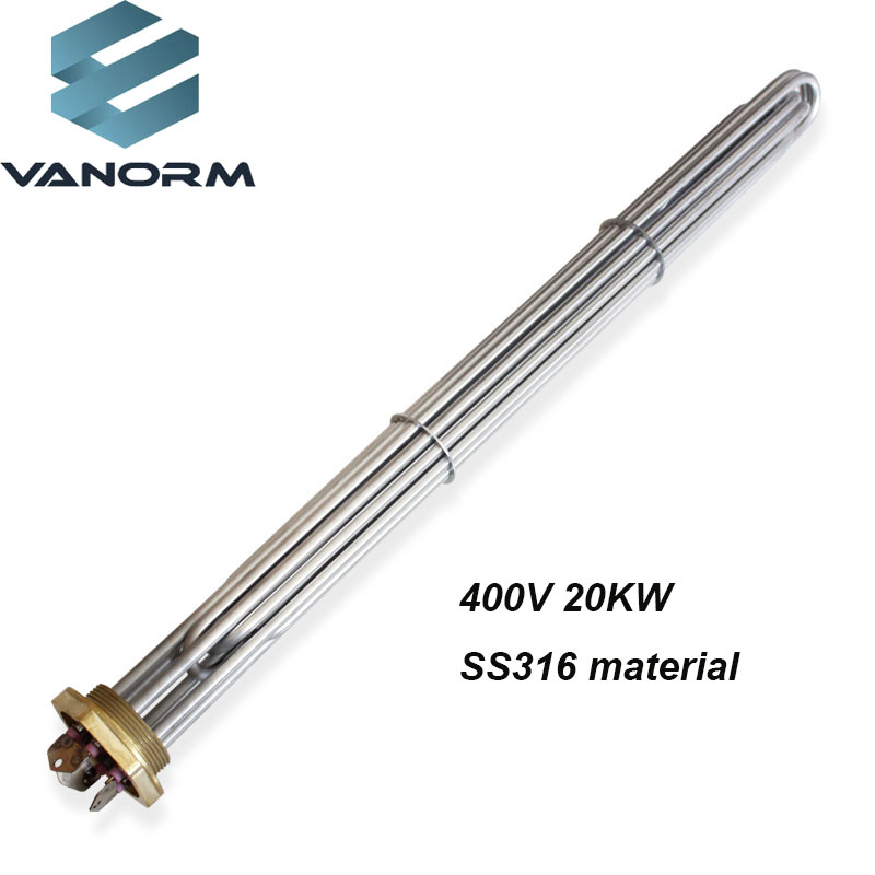 400V 20KW Industrial Electric 3 Phase Immersion Tubular Hot Water Heating Element Core Resistance Boiler Flange Heater Element - Image 3