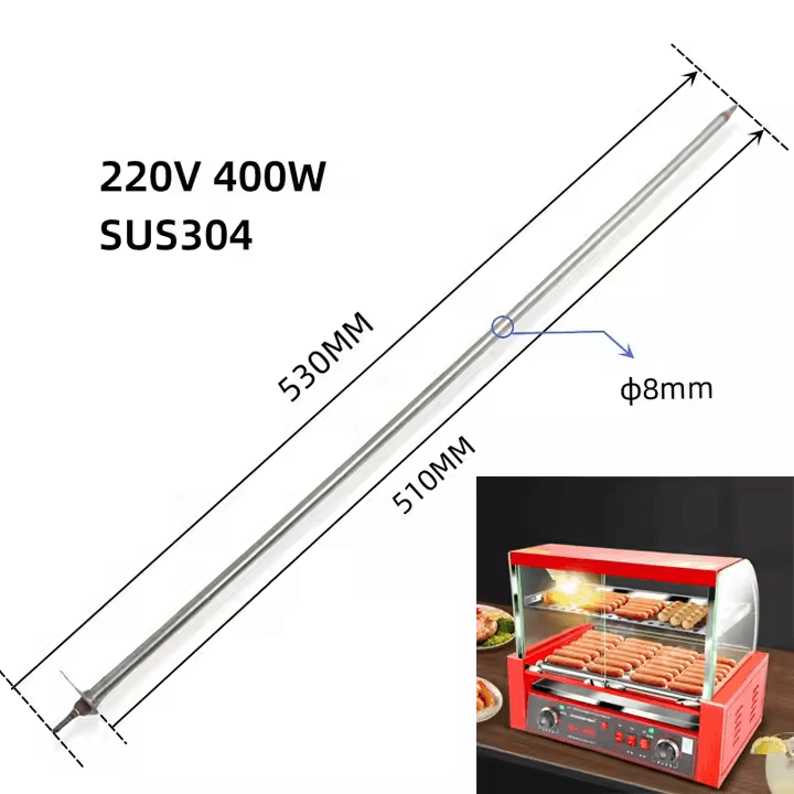208V 300W-400W Stainless Steel Electric Straight Air Heating Element Tubular Oven Heater with Low-Temperature Capability - Imagem 4