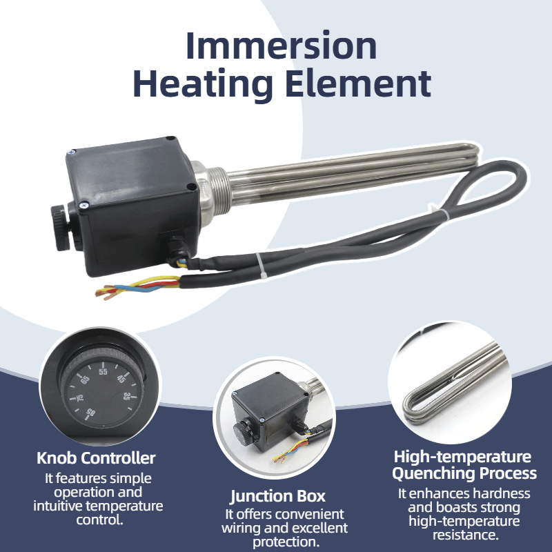 TZYL OEM 230V 4500W Immersion Heating Element Electric Heater Knob Temperature Control Stainless Steel Water Heater 1 年 - 画像 6