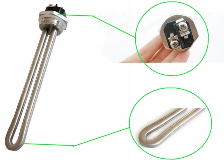 120V AC 2500W High-Accuracy Stainless Steel Electric Screw Plug Immersion Heater with 1 INCH NPT Thread Tubular Element - Image 3