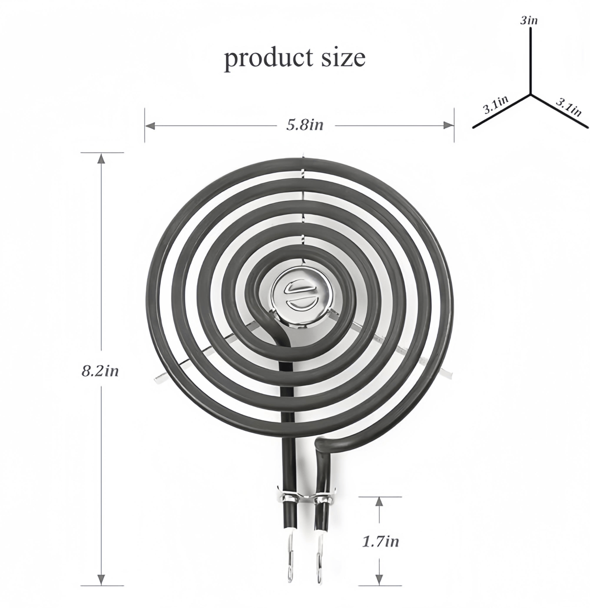 High Quality 6" Range Stove Burner Heating Element Set Replacement Fit for G.E Hot-point Ken-more Electric Range Stove WB30M1 - 图片 2
