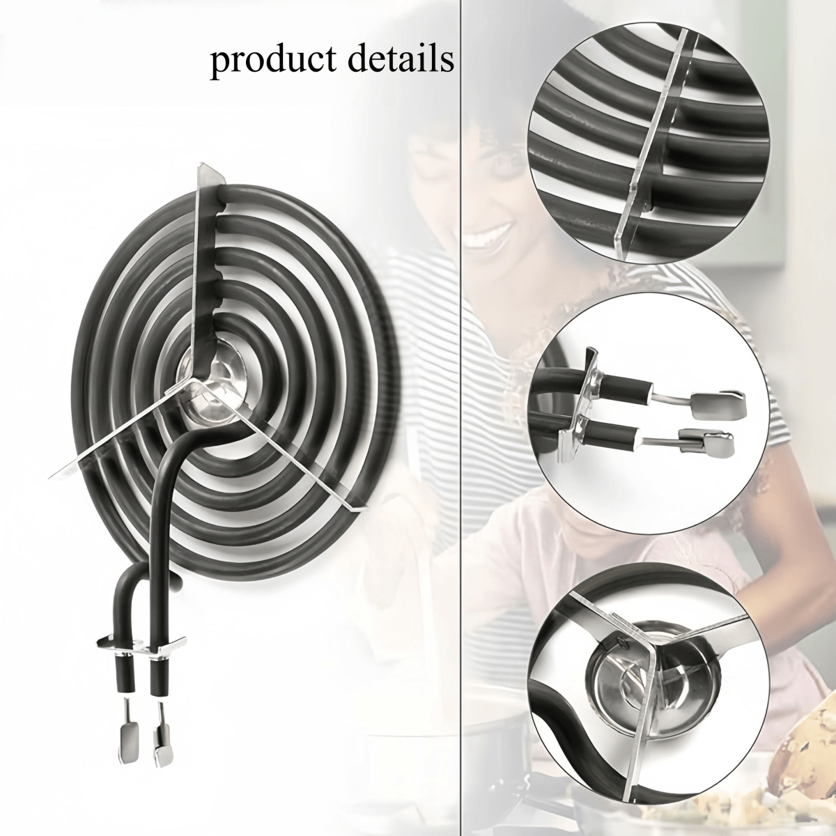 High Quality 6" Range Stove Burner Heating Element Set Replacement Fit for G.E Hot-point Ken-more Electric Range Stove WB30M1 - 画像 3