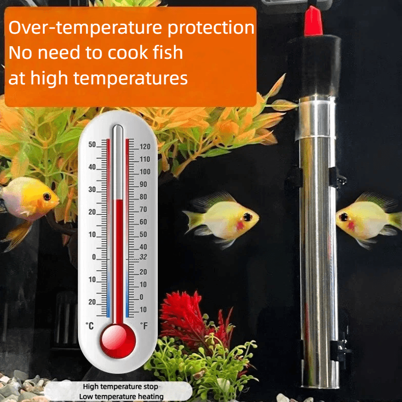 Stainless Steel Magnesium Oxide Insulation Automatic Constant Temperature 18CM/21CM Fish Tank Heater 25W/50W/100W 110-120V - Imagem 3