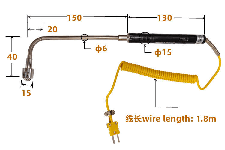 Type K Surface Thermocouple Probe for Liquid & Solid Surfaces Temperature Instrument for NR-81530 NR-81531B NR-81532B NR-81533B - Imagem 4