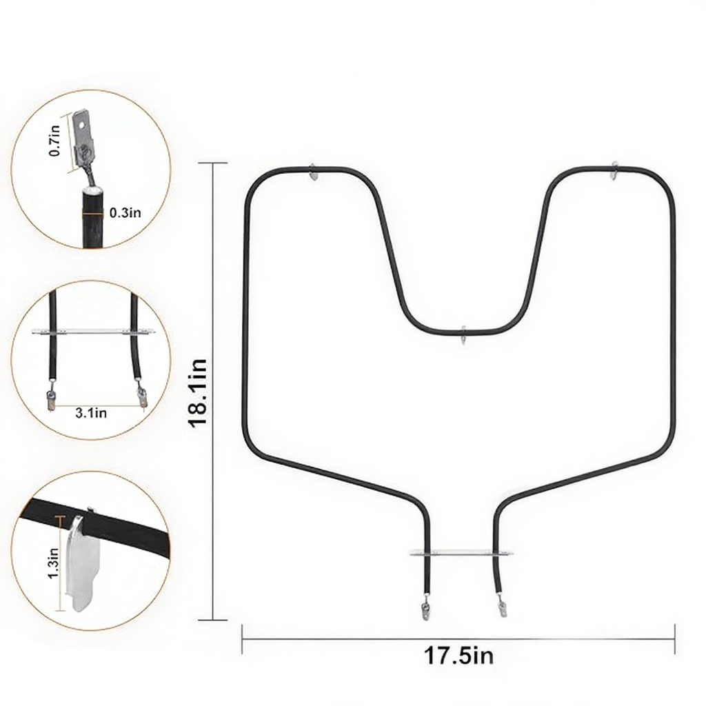 240V Stainless Steel Oven Bake Element Electric Heating Elements Compatible Hotpoint for Kenmore WB44K10005 Oven Heating Element - Billede 3
