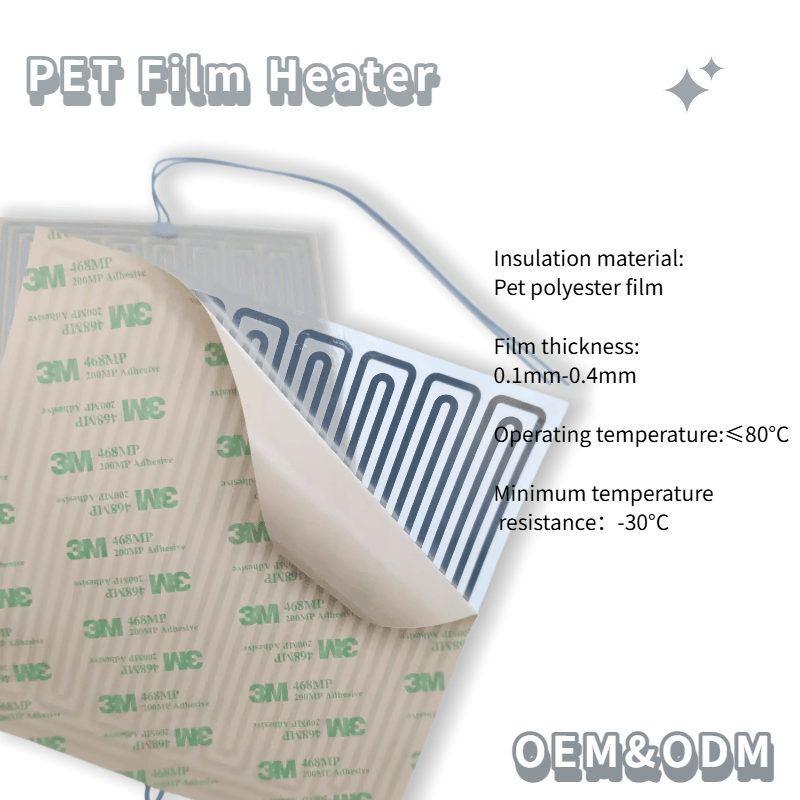 24V Flexible PET Electric Heater Pad Rain-Removal Defog Adhesive Thin Film for Car Mirror PET Film Defog Heater Pads - Image 3