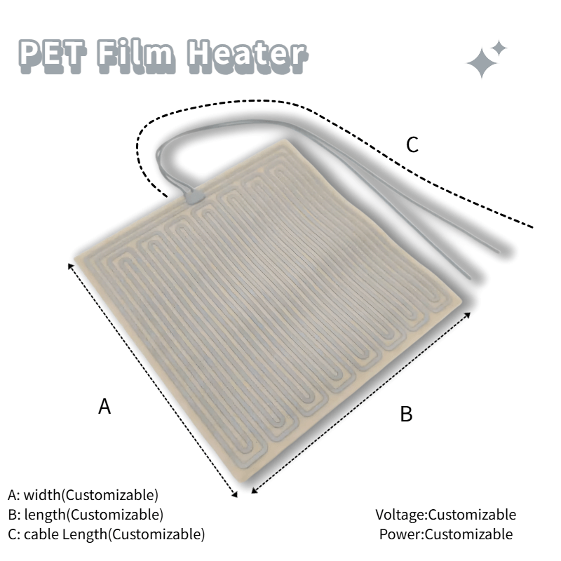 24V Flexible PET Electric Heater Pad Rain-Removal Defog Adhesive Thin Film for Car Mirror PET Film Defog Heater Pads - Image 5