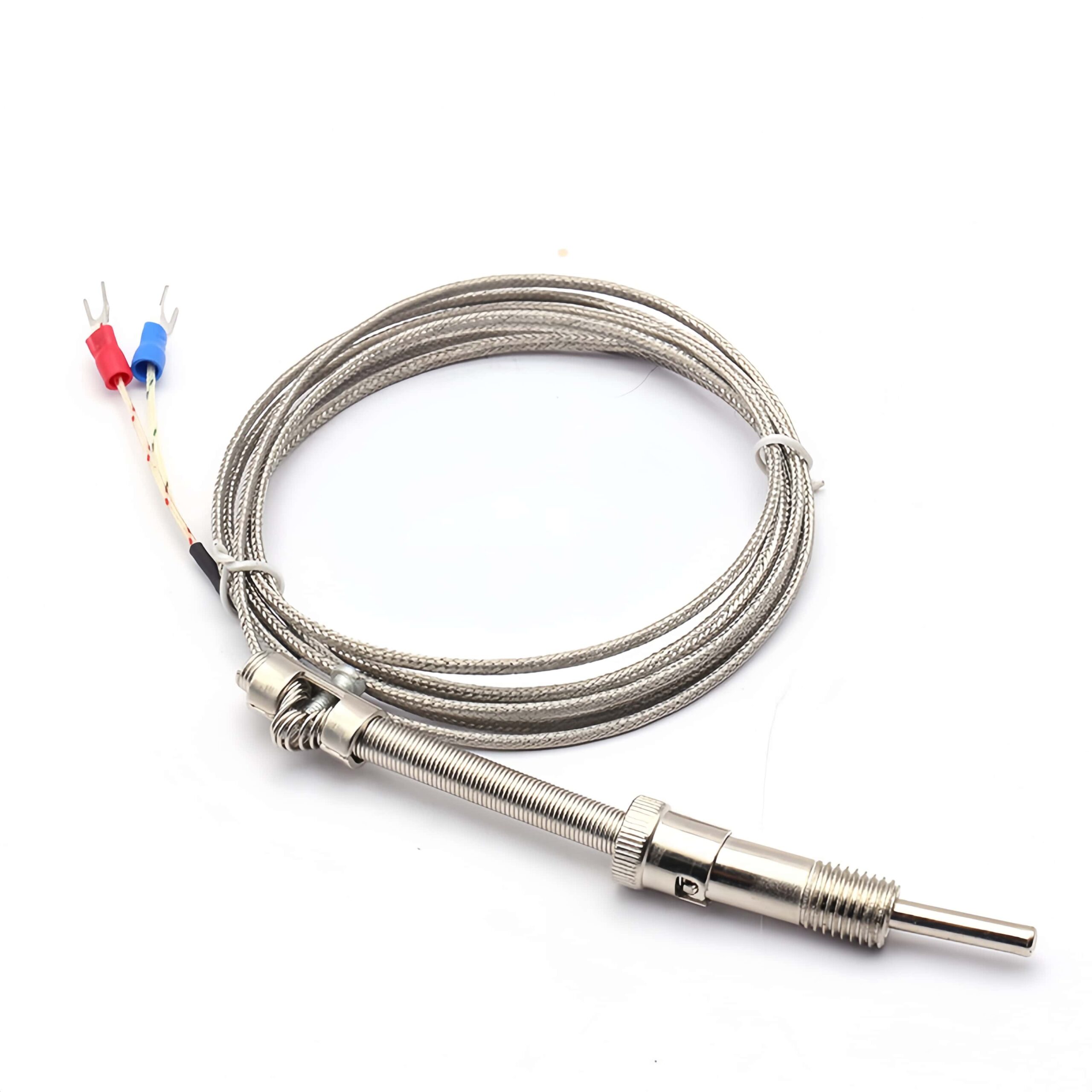 M12 Thread Probe Thermocouple Temperature Sensor Customizable Compression Spring K/E/PT100 OEM/ODM Supported