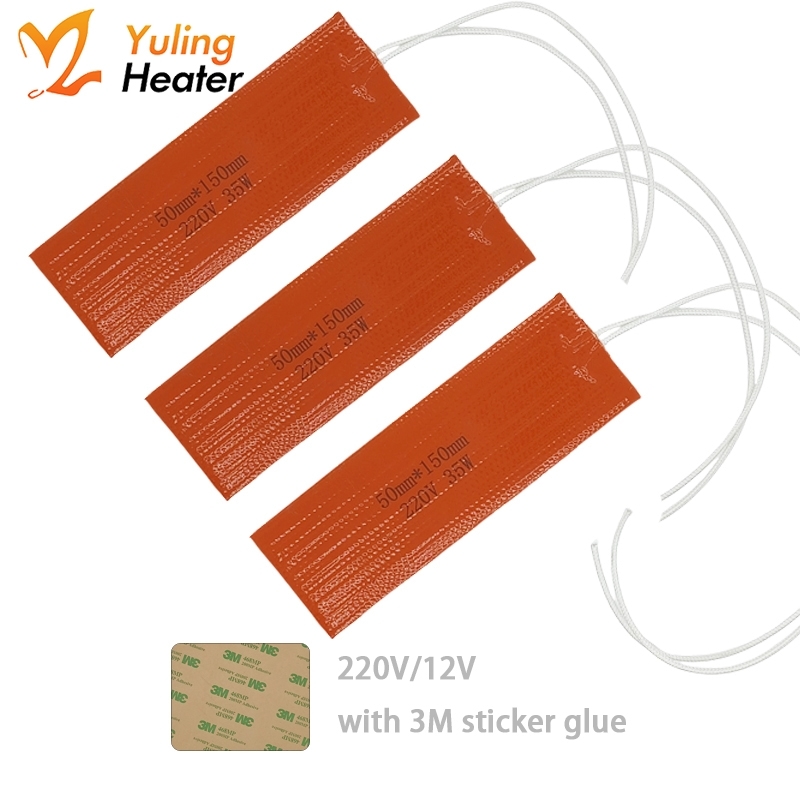 4 Pcs Silicone Rubber Heating Pad-Heat Wrap Hot Heating Pad 35W 220V Flexible Silicone Heater Mat Rubber Heating Blanket(2x6in) - Image 2