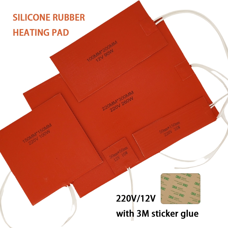 4pcs 220V 90W Adjustable Silicone Rubber Heater Plate 100mmx200mm Flexible Band Temperature Control Heating Heating Equipment - Image 4