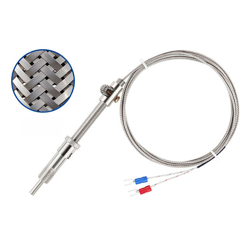 K/E Type Compression Spring Thermocouple WRNT-01/02 Temperature Probe Pt100 Compression Spring Couple Instrument for Temperature