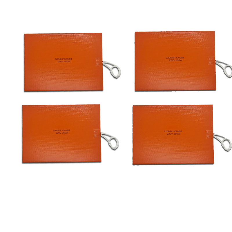 4pcs 220V 260W Adjustable Silicone Rubber Heater Plate 220*300mm Flexible Band Heater Bearing Temperature Control Heating