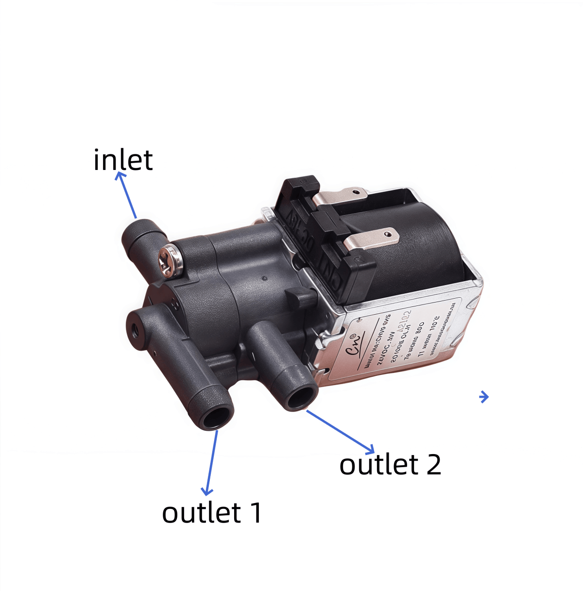 CNV6-3HS Miniature Electromagnetic Water Valve DC 24V One Inlet Two Outlets Normally Closed Type for Air Machinery Engine Parts - Slika 3
