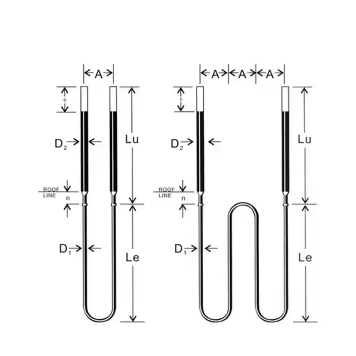 En forme de U 750W nouvelle tige de silicium-molybdène four de frittage de prothèse dentaire élément chauffant électrique four à moufle disilicide de molybdène - Image 4