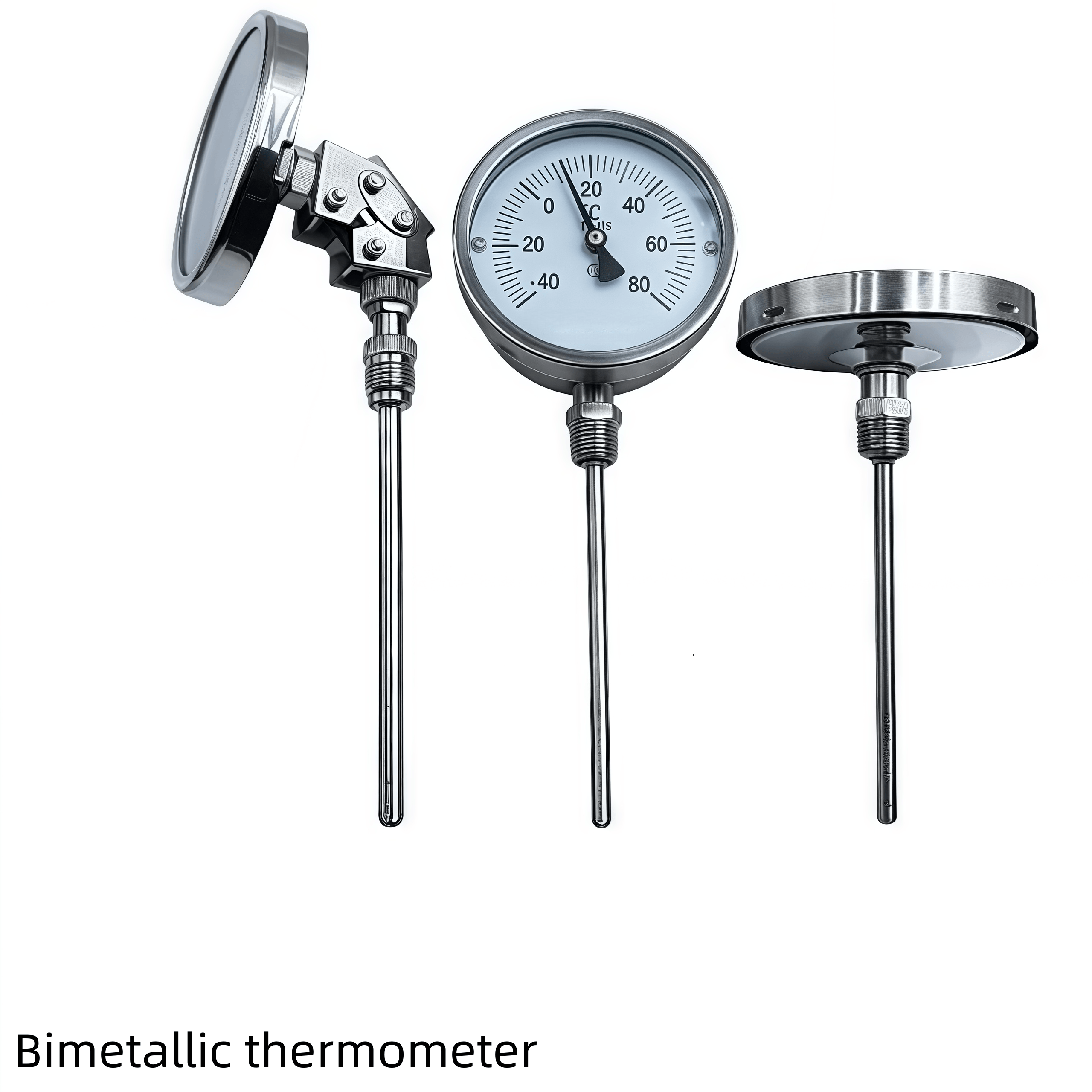 WSS-401/411 Industrial All-Stainless Steel Bimetallic Thermostat Anti-Corrosion Anti-Rust Pointer Disc Temperature Instrument