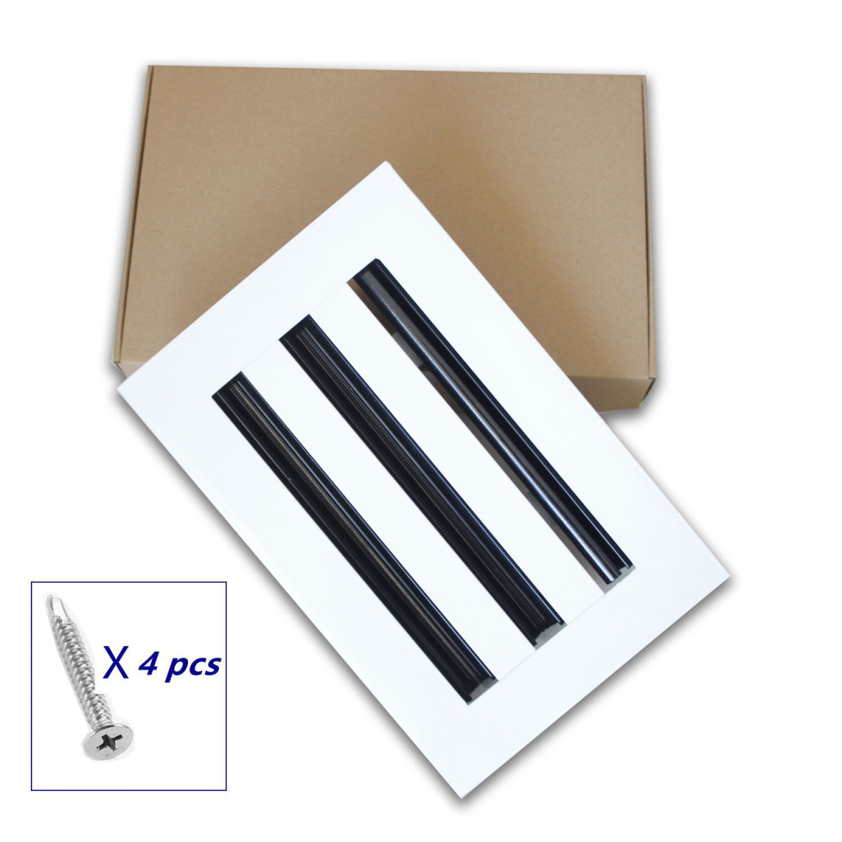 VANROM Modern AC Vent Cover 10*6 White Aluminum Alloy Air Register Grille Easy Installation 45 Blade Angle 1-Year Warranty for - Billede 2