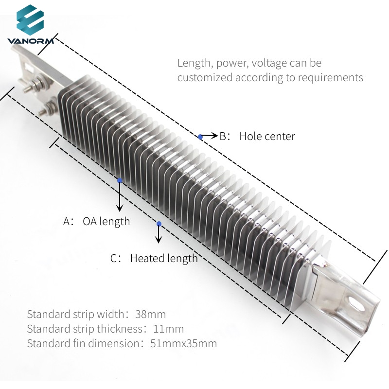 Electric Ceramic Finned air Strip Heater element Industrial Ceramic Finned Strip Heater - Image 5
